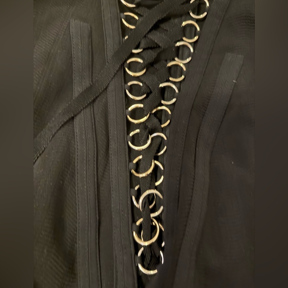 Givenchy Black Lace-Up Bodysuit Aso Kim K - Picture 13 of 14